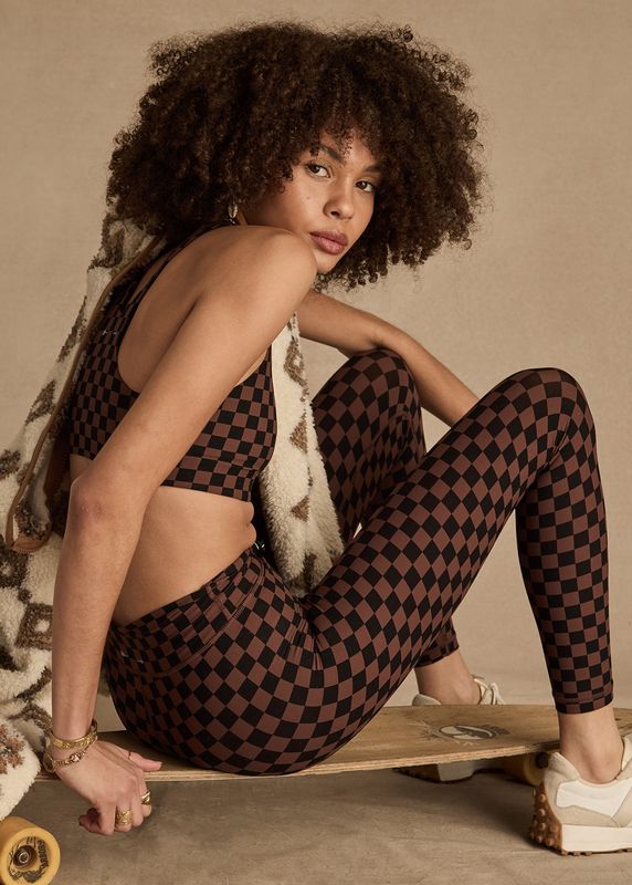 The Upside, Technical 25in Midi Legging, Check