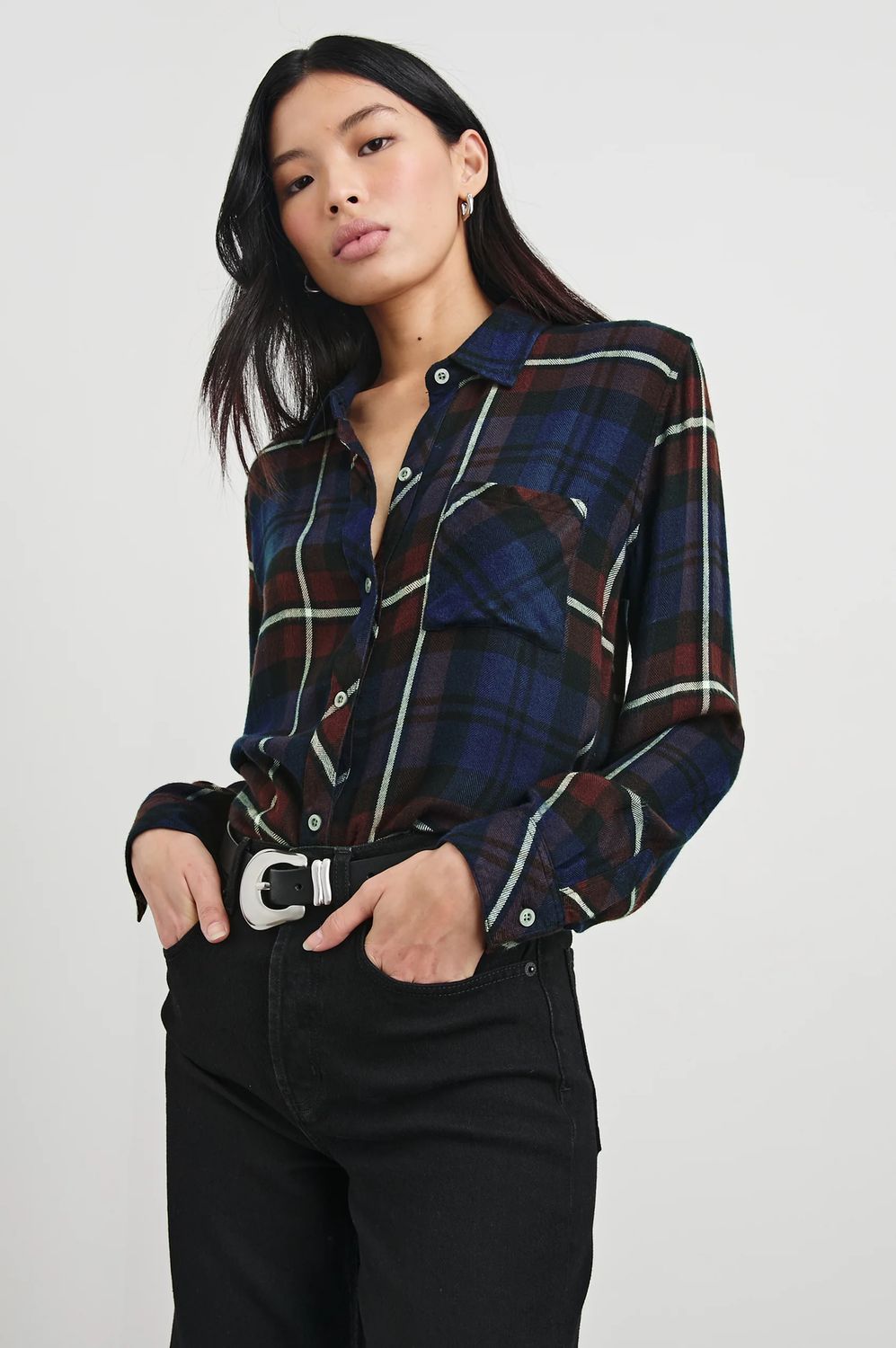 Rails, Hunter Button Down, Chestnut Birch Navy