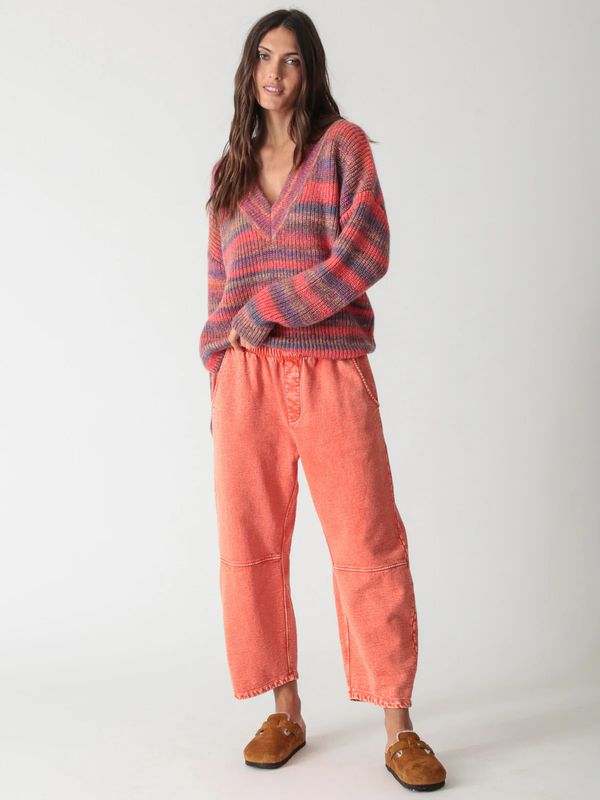 Electric and Rose, Barrel Pant, Coral Acid Wash