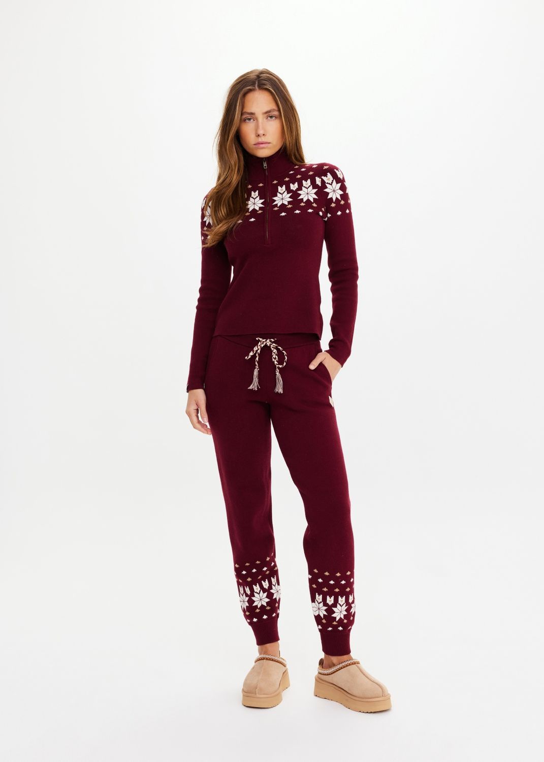 The Upside, Le Ski Jojo Knit Joggers, Maroon