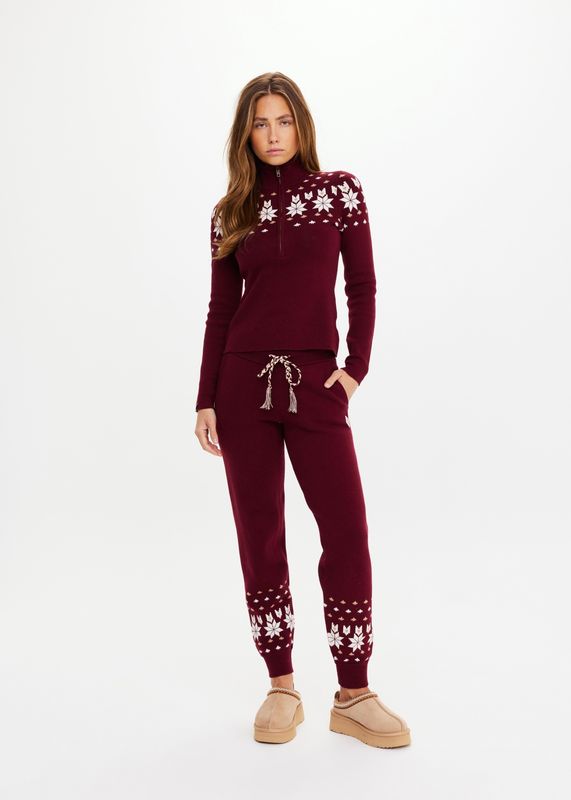 The Upside, Le Ski Jojo Knit Joggers, Maroon