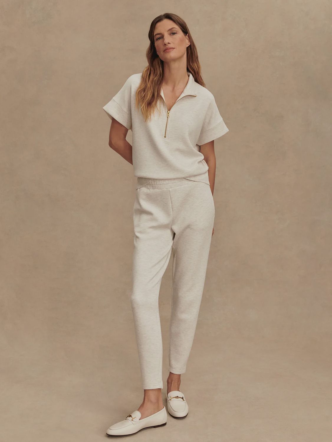 Varley, Slim Pant 25&quot;, color: ivory marl, size: large