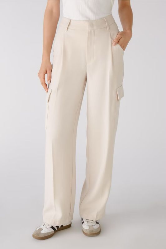 Oui, 88387, Linen Blend Cargo, Off White