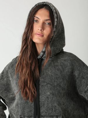 Electric and Rose, Taylor Hoodie, Onxy Acid Wash