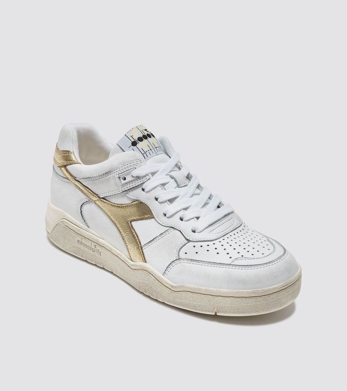 Diadora, B.560 LAMINATED Women, White/Gold