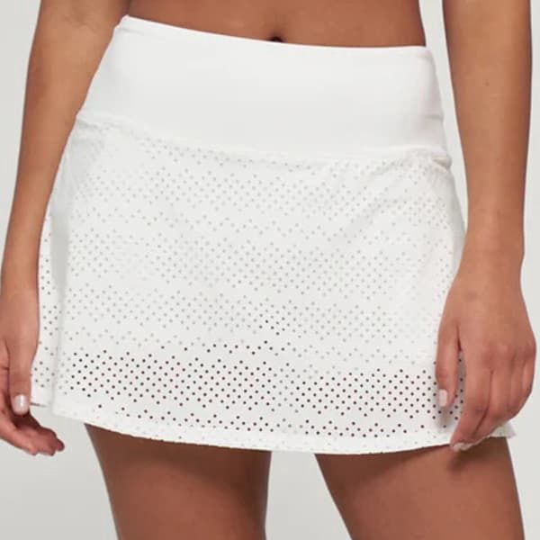 Lija, Laser Cut Patina Skort, White