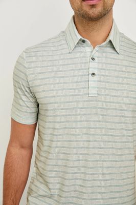 Rails, Merced Golf Polo, SASHIKO BORDER WHITE