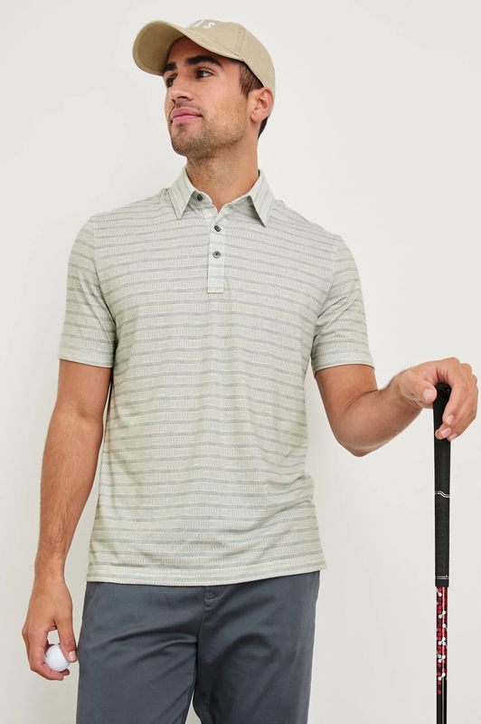 Rails, Merced Golf Polo, SASHIKO BORDER WHITE
