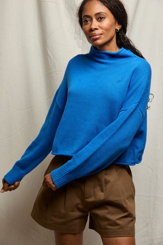 Perfect White Tee, Kiki Mock Neck Sweater