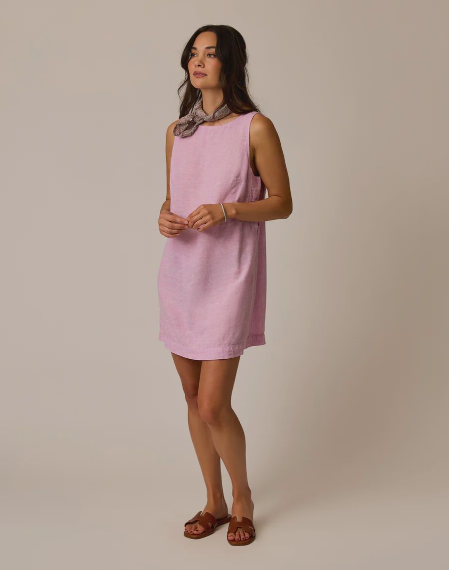Carve Designs, Scottie Linen Dress, Violet Chambray