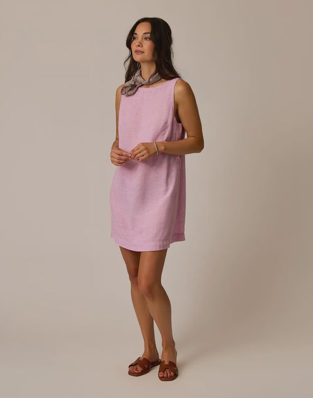 Carve Designs, Scottie Linen Dress, Violet Chambray