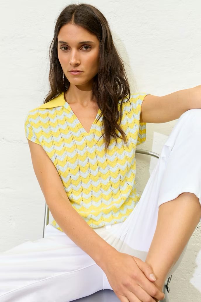 Oui, 97550, Pullover, Yellow/Green