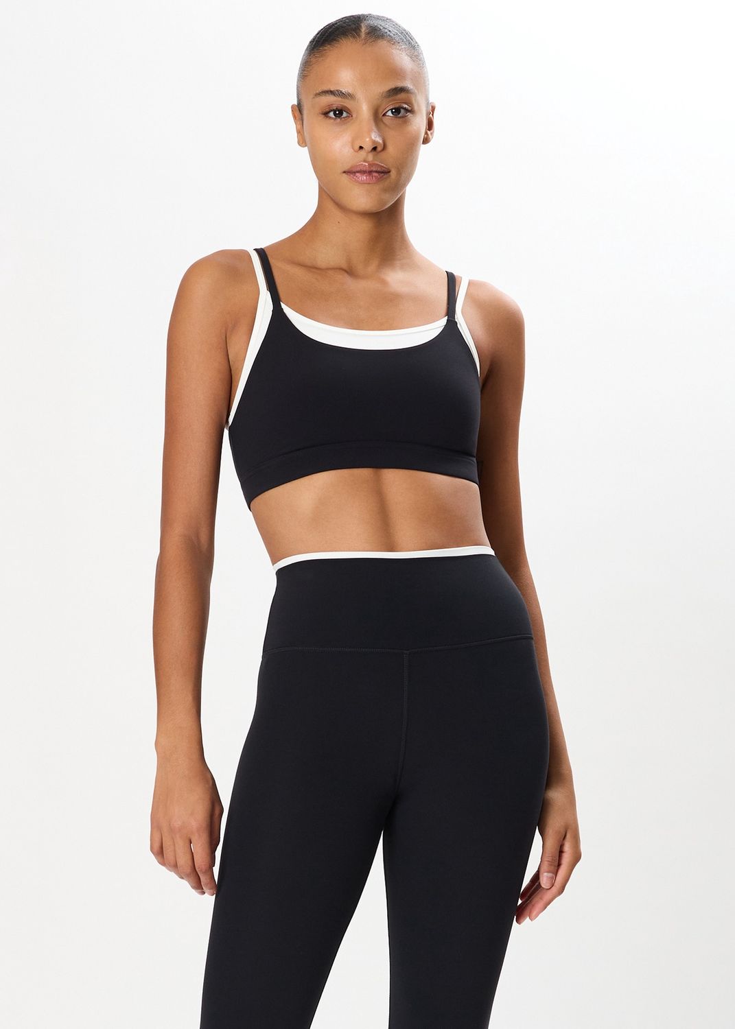 Splits59, Elliah Double Layer Bra, Black/White