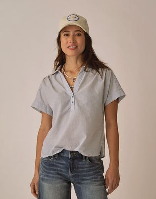 Carve Designs, Elliot Voile Top, Captain Pinstripe