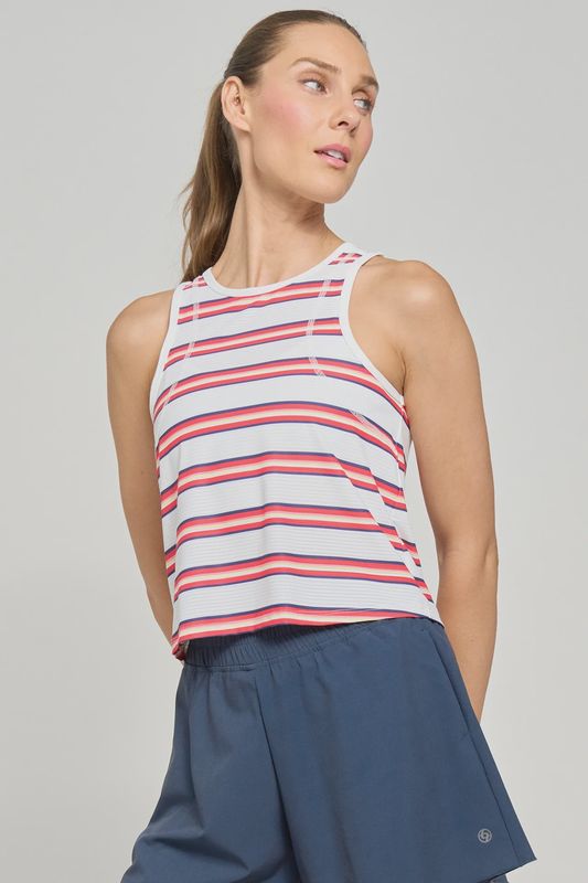 Lija, 1995, Shift Tank, Hibiscus Stripe