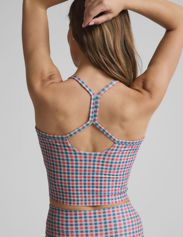 Beyond Yoga, Cropped Tank, Sunwashed Gingham