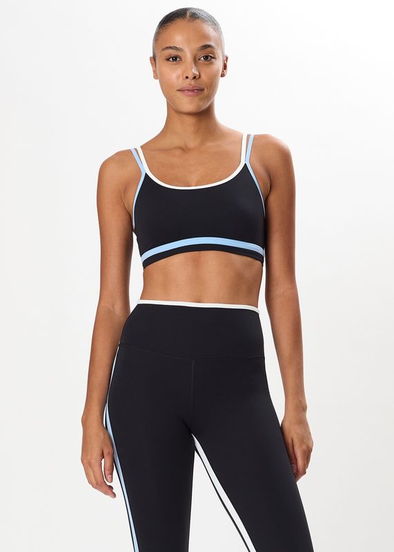 Splits59, Eva Double Strap Bra, Black/Skylight