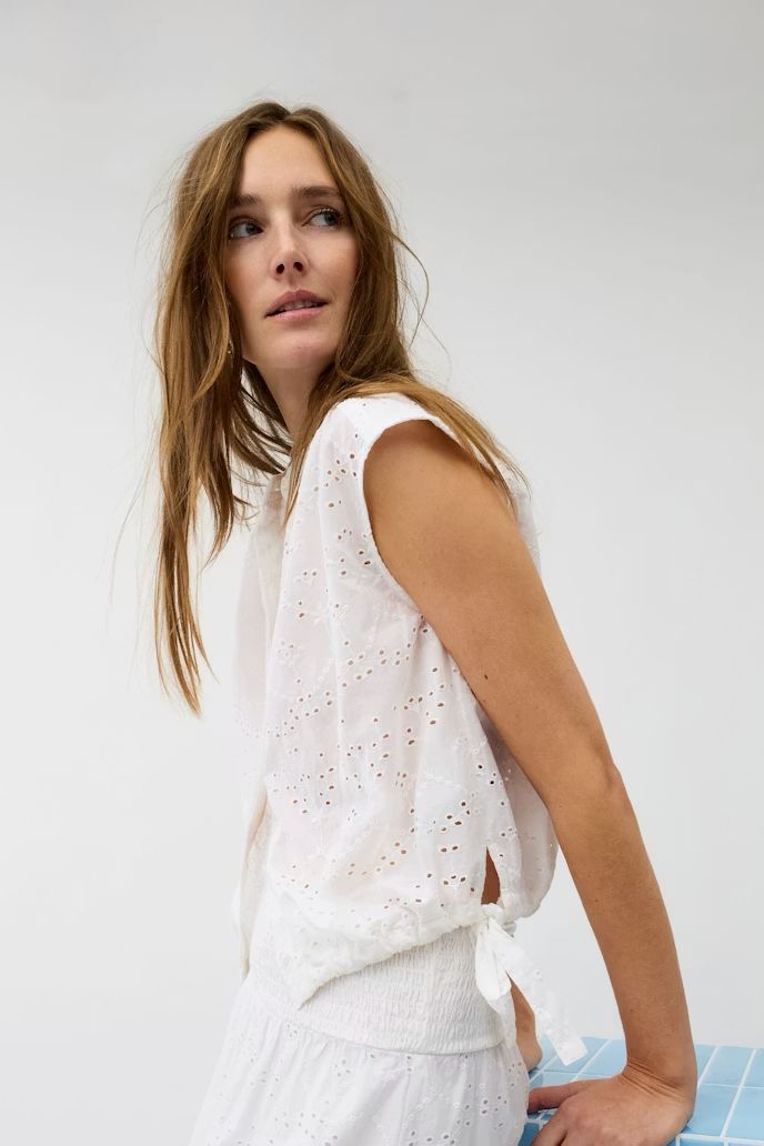 Oui, 98859, Blouse, Optic White