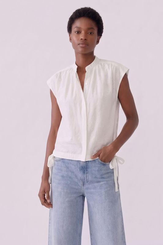 Oui, 98859, Blouse, Optic White