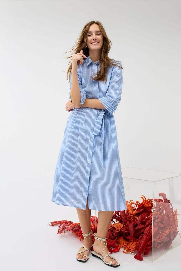 Oui, 98845, LIght Blue/White Dress