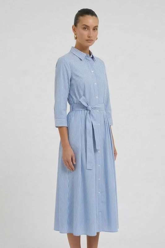 Oui, 98845, LIght Blue/White Dress