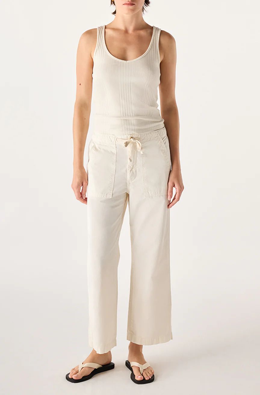AMO Denim, Easy Drawstring Slouch Crop, Bone
