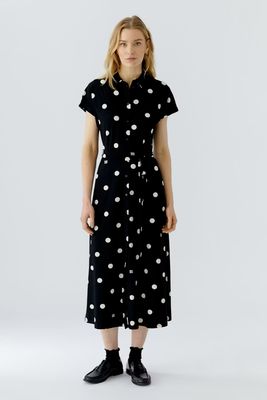 Oui, 98578, Dress, Black/Off White