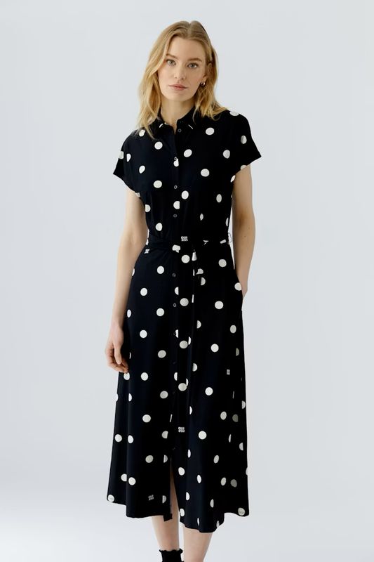 Oui, 98578, Dress, Black/Off White