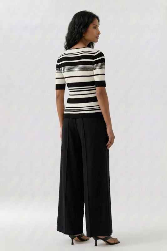 Oui, 97908, Pullover, Black/White