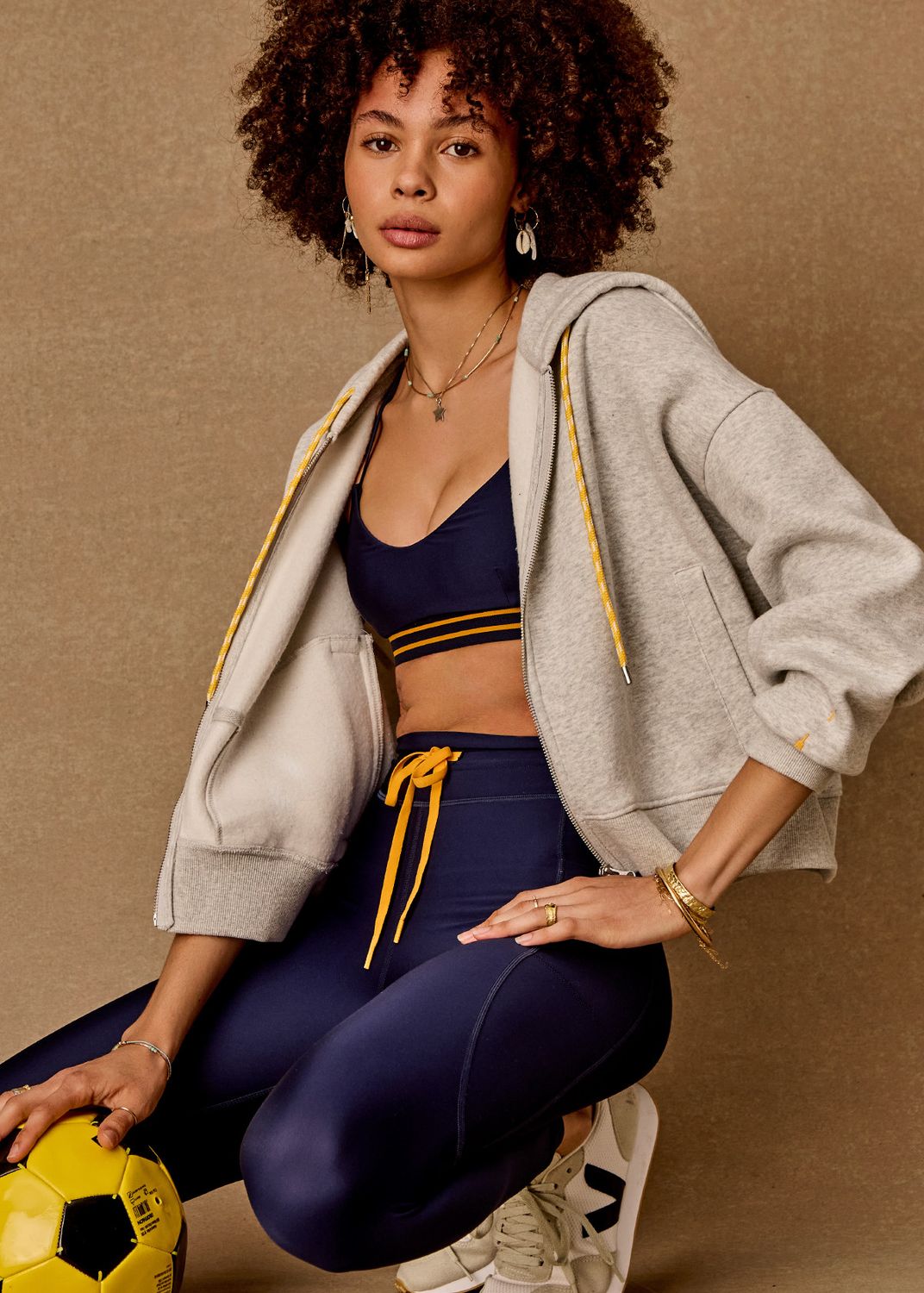 The Upside, Jude Crop Hoodie, Grey Marle