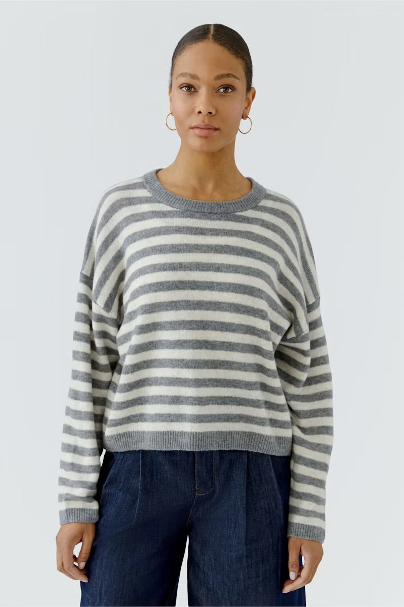 Oui, 92275, Pullover, Grey/White