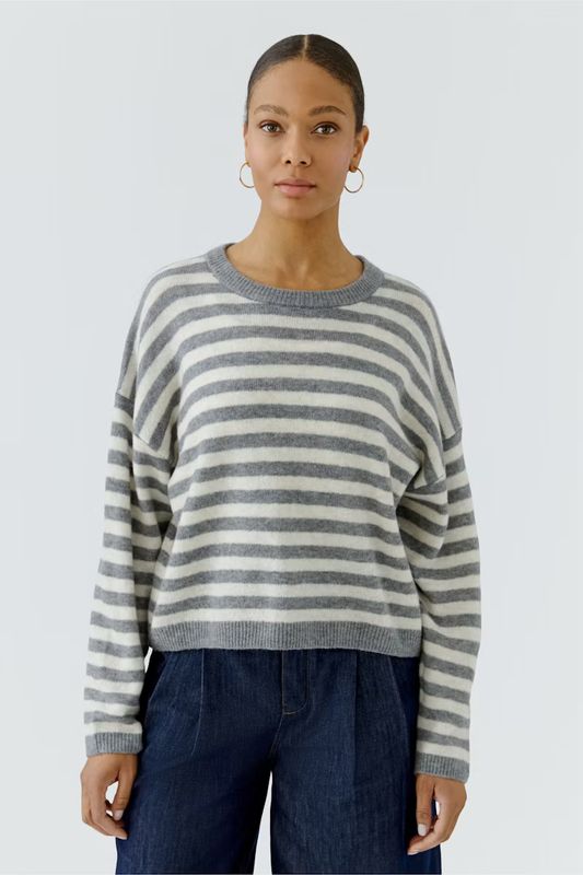 Oui, 92275, Pullover, Grey/White