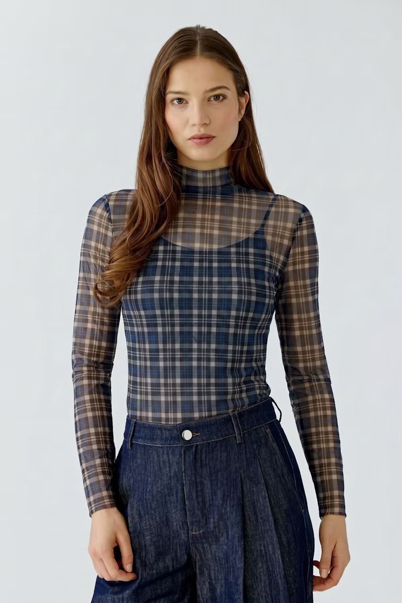 Oui, 99052, Layering Tee, Dark Blue Camel