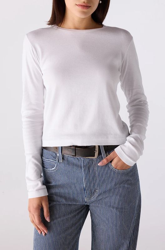 AMO Denim, Jade Long Sleeve, White