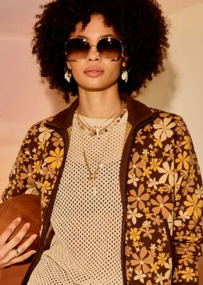 The Upside, COPACABANA MARGOT KNIT JACKET, Floral