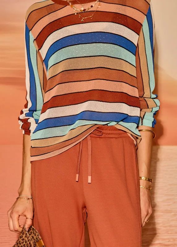 The Upside, IZA MILLA LONG SLEEVE KNIT TOP, Stripe