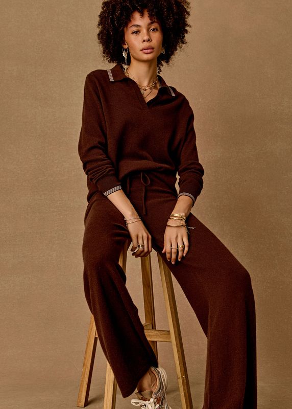 The Upside, COCO LUNA CASHMERE KNIT TOP, Chocolate