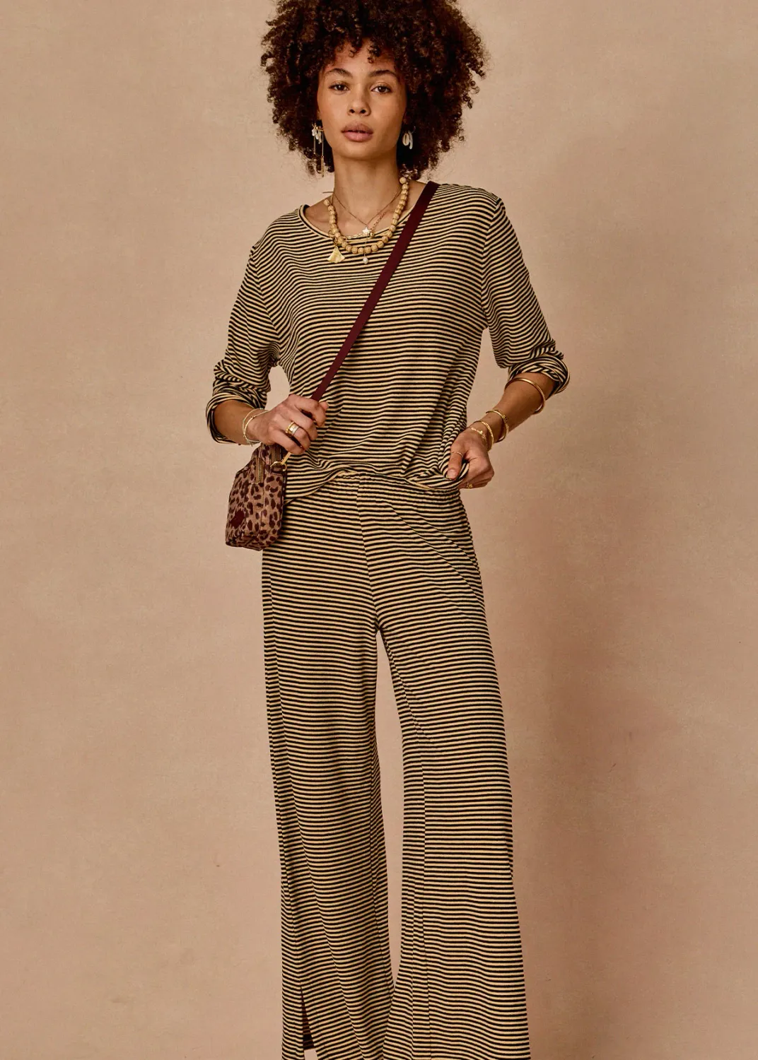 The Upside, SANTOS ADRIEL SPLIT PANT, Stripe