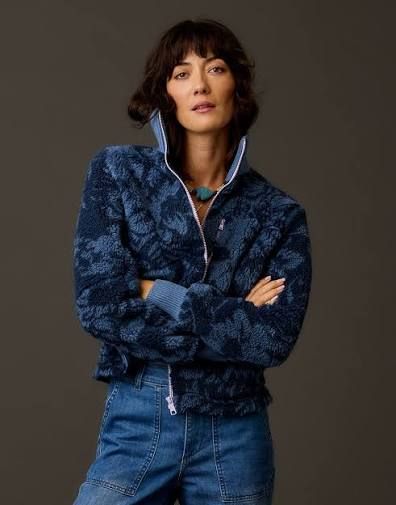 Carve Designs, Cora Fleece Jacket, Dark Sapphire Wilds