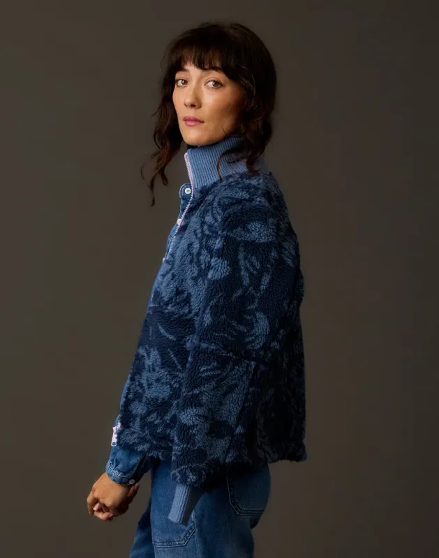 Carve Designs, Cora Fleece Jacket, Dark Sapphire Wilds