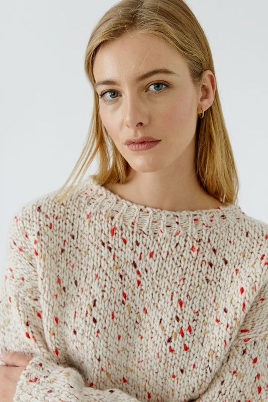 Oui, 99841, White/Yellow Pullover