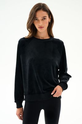 Splits59, JOY VELOUR CREWNECK, Black