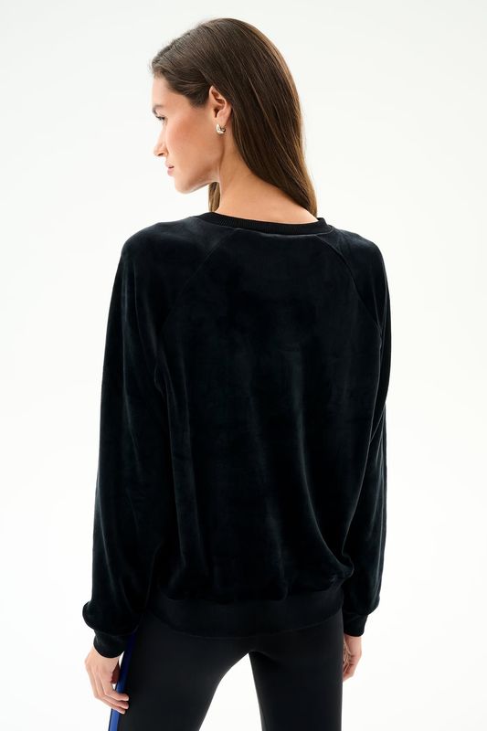 Splits59, JOY VELOUR CREWNECK, Black