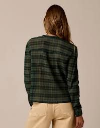 Carve Designs, Tatum Gauze Top, Laurel Plaid