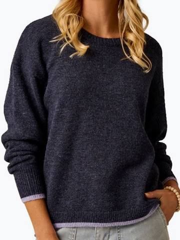 Carve Designs, Drue Fuzzy Sweater,  Navy w/Dark Dawn