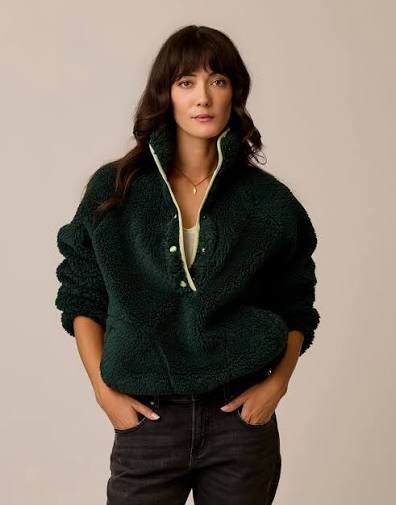 Carve Designs, Scout Fleece Pullover, Dark Pine