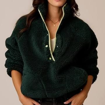 Carve Designs, Scout Fleece Pullover, Dark Pine