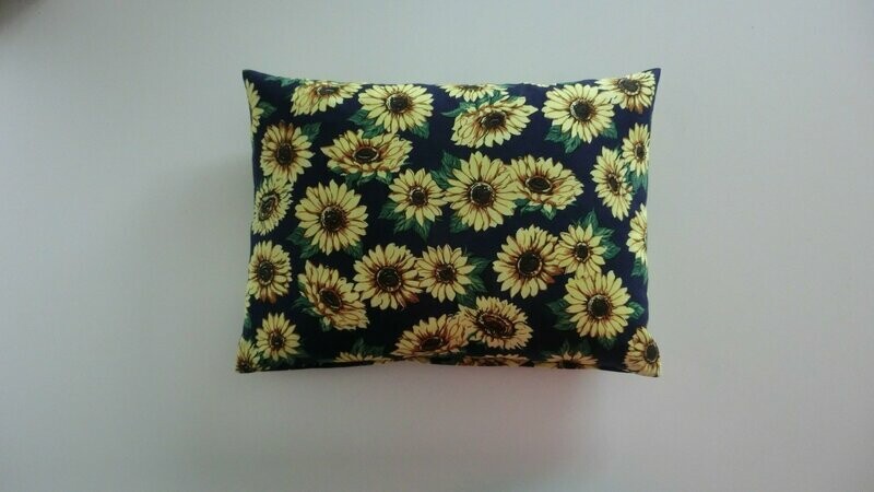 Zirbenkissen Sonnenblume blau gelb