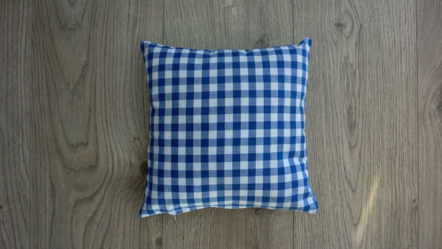 Zirbenkissen klein, Karo blau