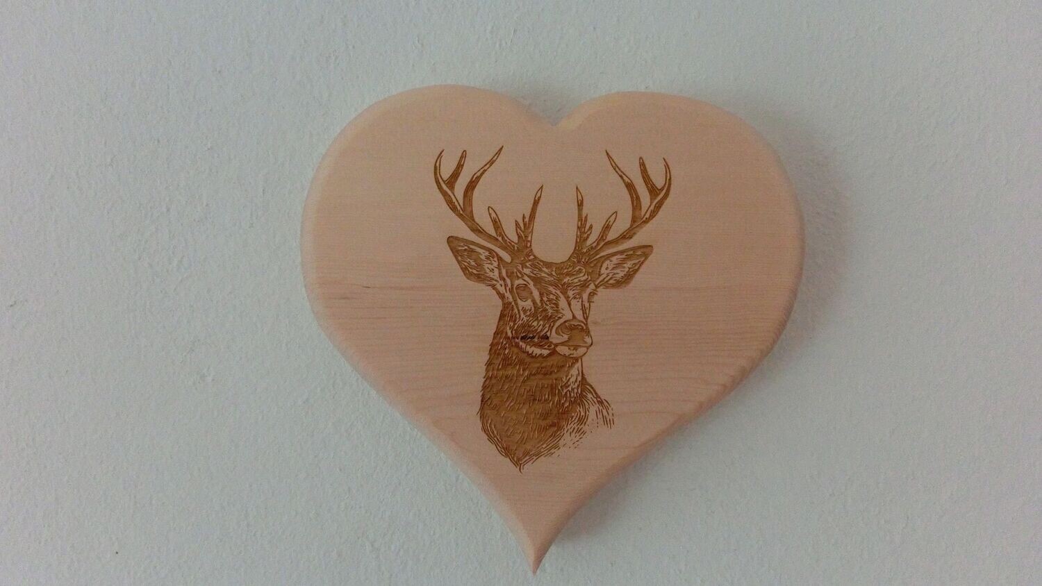 Zirben Wandbild  "Hirsch"  16,5 x 16,5 cm